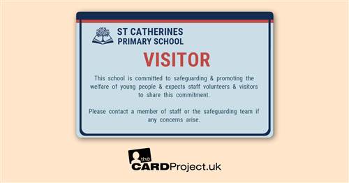 Primary School Visitor Card Navy Crimson